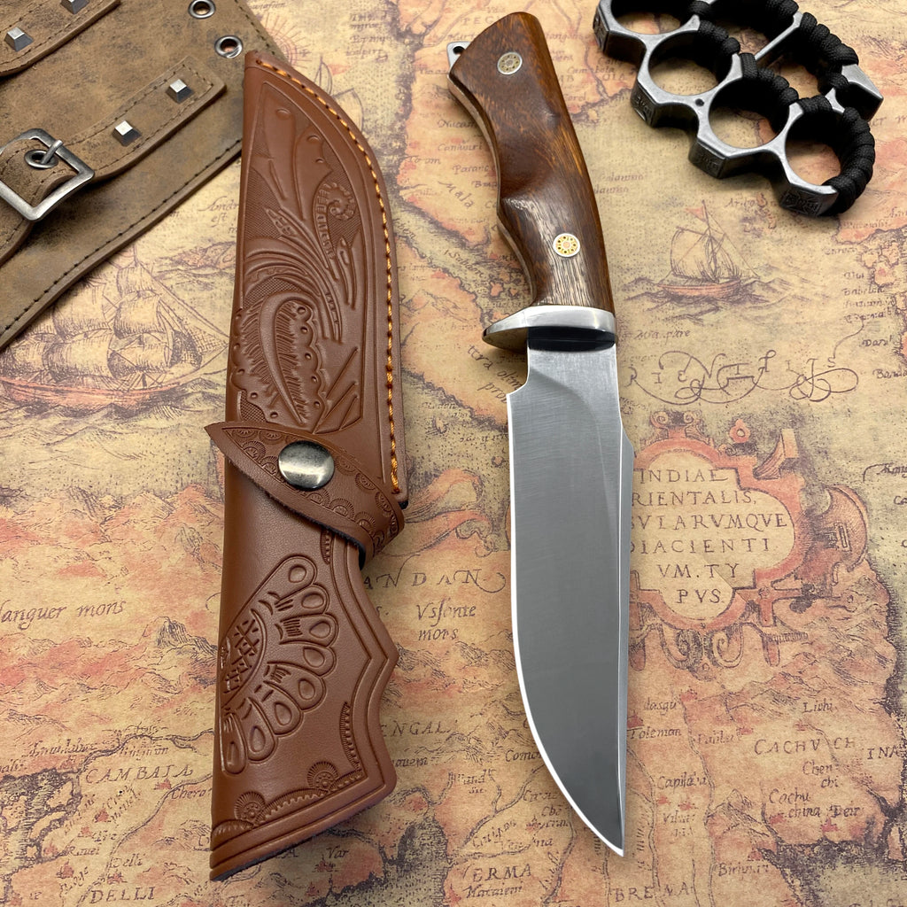 High-hardness portable outdoor straight knife: multi-purpose for camping and  hunting.
