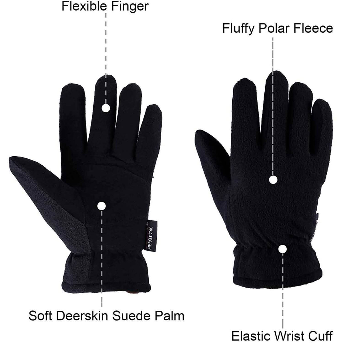 Winter Gloves Deerskin Suede Leather Palm -20¬∞F Cold Proof Work Glove